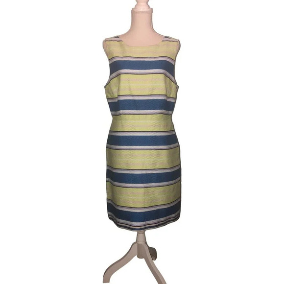 The Limited Dresses & Skirts - THE LIMITED Sz 12 Women's Green & Blue Striped Sleeveless Pockets Sheath Dress